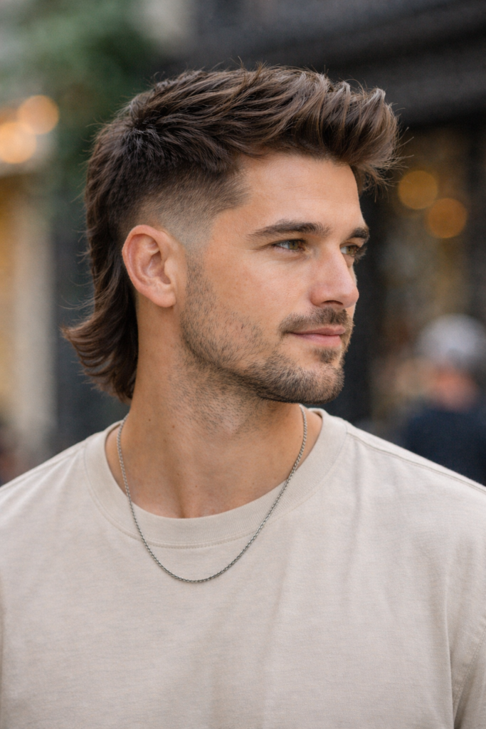 tunsoare Modern Mullet (Varianta Subtilă) & Burst Fade